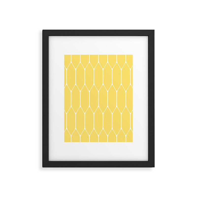 Yellow Long Honeycomb Minimalist Geometric Pattern Framed Art Print Gallery Image 6