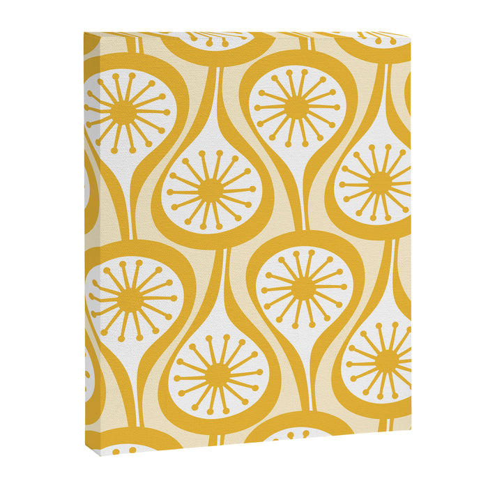 Yellow Mid Century Modern Atomic Drops Pattern Canvas Print Gallery Image 1