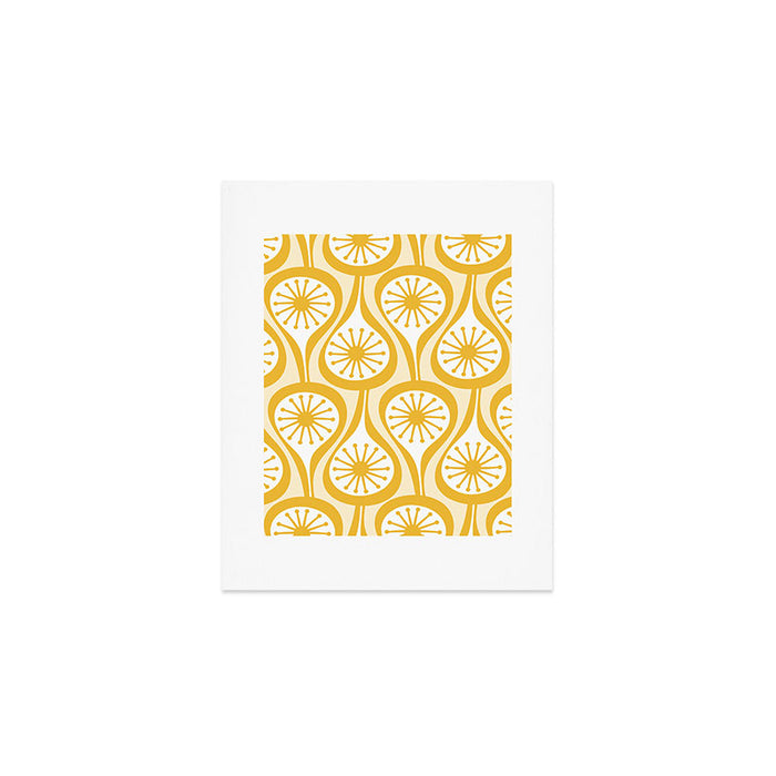 Yellow Mid Century Modern Atomic Drops Pattern Art Print Gallery Image 1