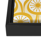 Yellow Mid Century Modern Atomic Drops Pattern Framed Canvas Print Gallery Image 3