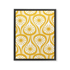 Yellow Mid Century Modern Atomic Drops Pattern Framed Canvas Print Gallery Image 8