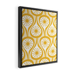 Yellow Mid Century Modern Atomic Drops Pattern Framed Canvas Print Gallery Image 2
