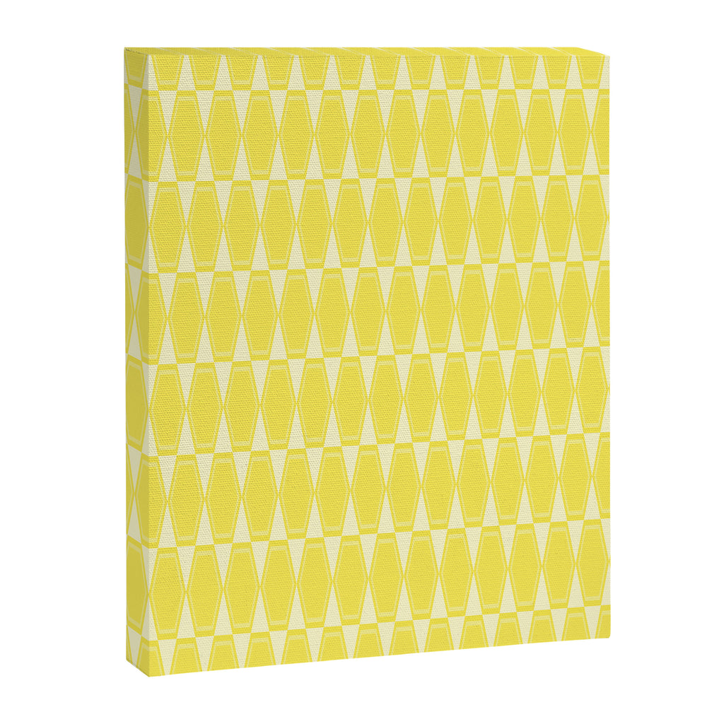 Yellow Mid Century Modernist Geometric Hexad Pattern Canvas Print Gallery Image 6