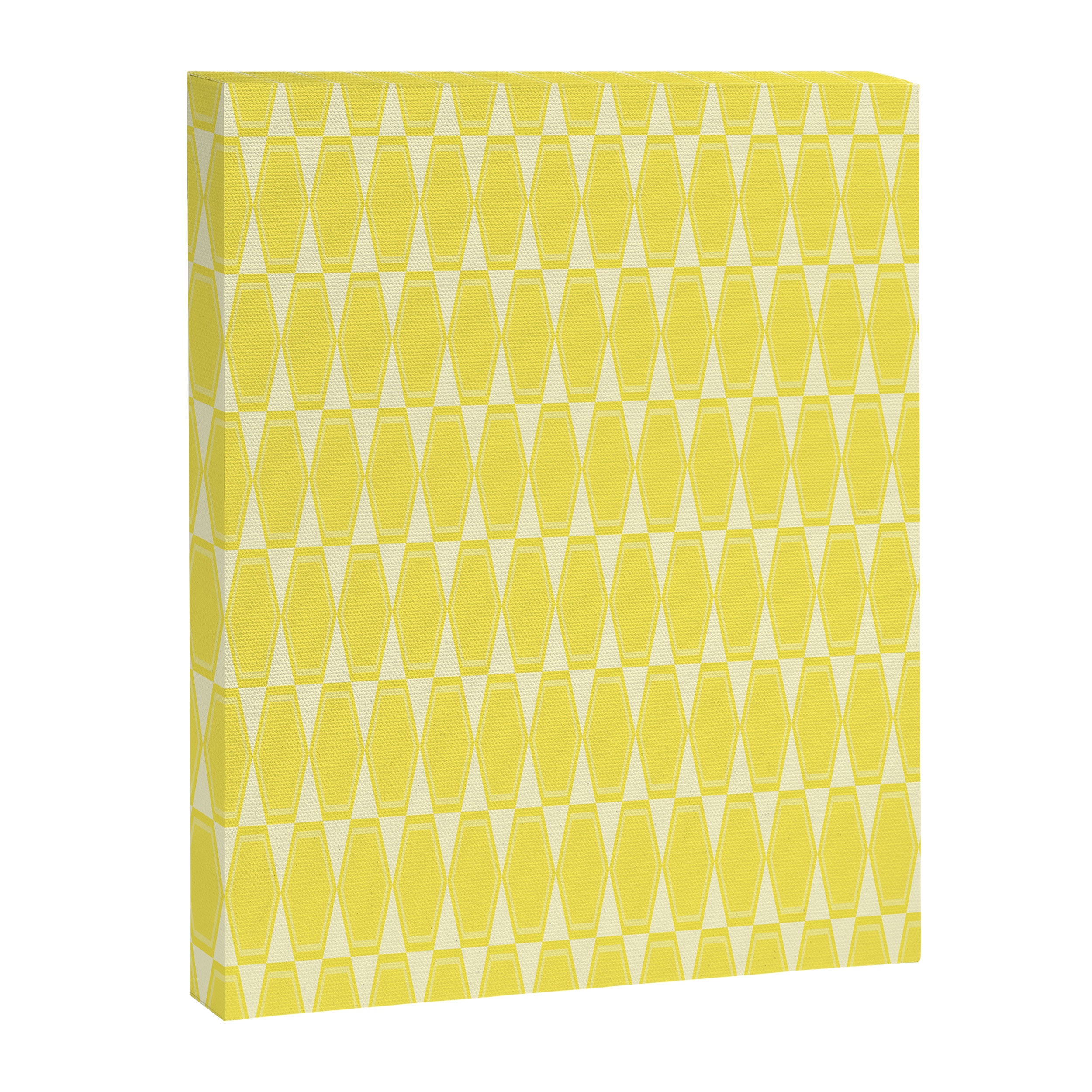 Yellow Mid Century Modernist Geometric Hexad Pattern Canvas Print Gallery Image 6