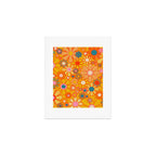 Yellow Retro Garden Flowers Vintage 60s 70s Aesthetic Floral Pattern Art Print Gallery Image 1