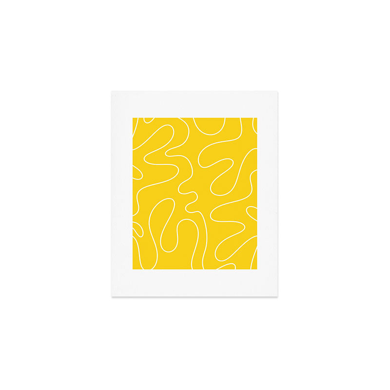 Yellow Squiggle Abstract Pattern Art Print Gallery Image 1