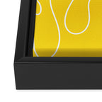 Yellow Squiggle Abstract Pattern Framed Canvas Print Gallery Image 3