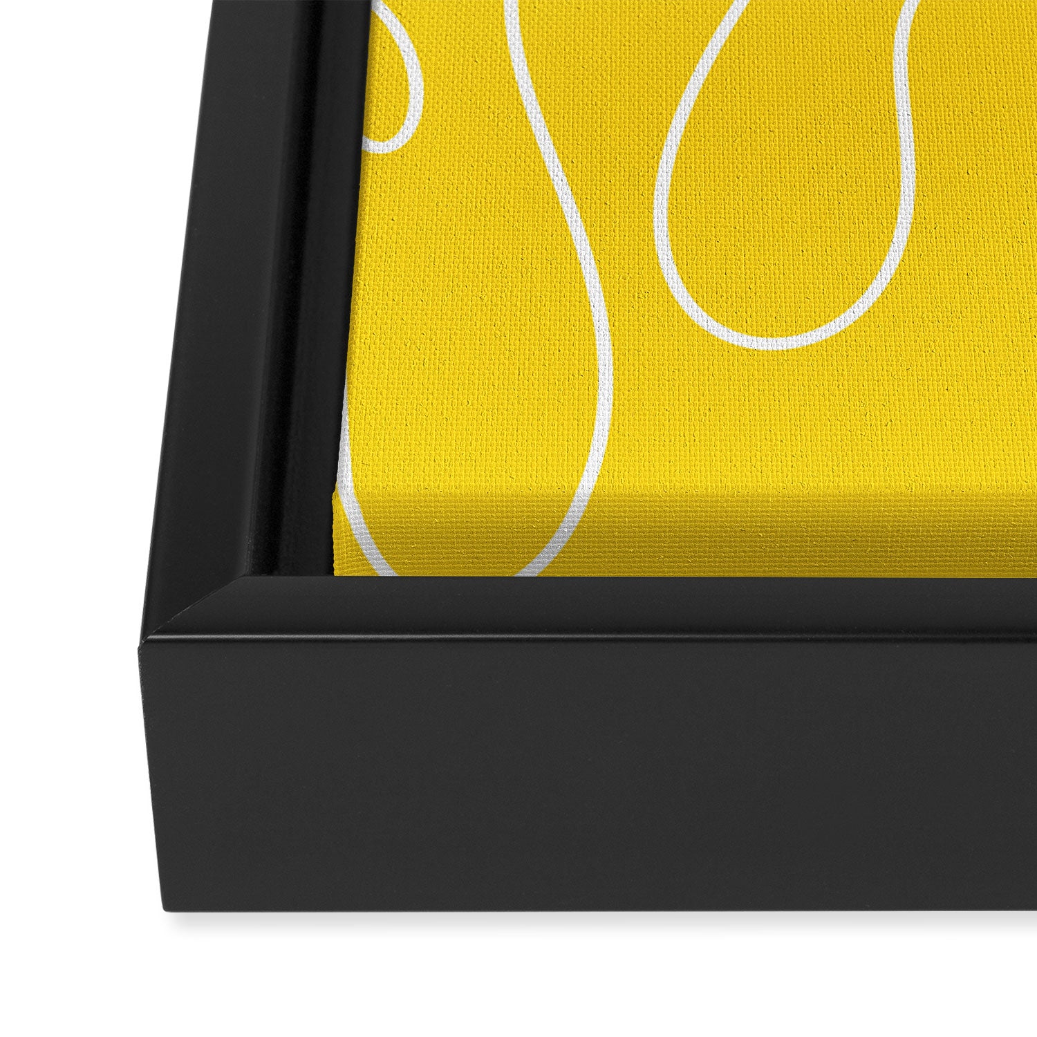 Yellow Squiggle Abstract Pattern Framed Canvas Print Gallery Image 3