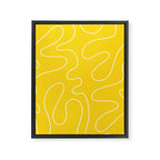 Yellow Squiggle Abstract Pattern Framed Canvas Print Gallery Image 8