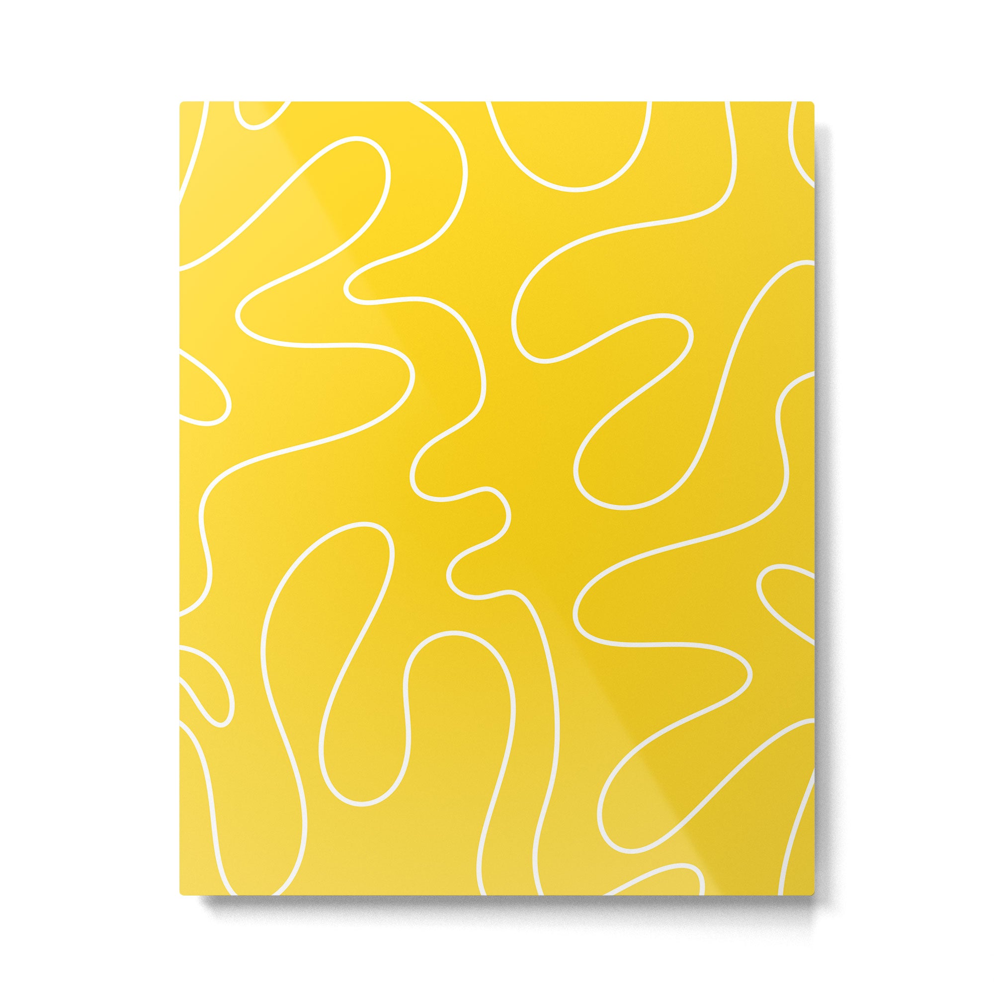 Yellow Squiggle Abstract Pattern Metal Print Gallery Image 6