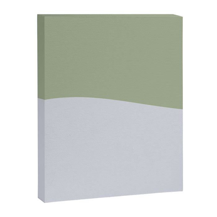 Zen Hill - Minimalist Color Block in Sage Green and Silver Gray Canvas Print Gallery Image 1