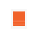 Zoe Dotted Smudge Stripes Minimalist Pattern in Orange and White Art Print Gallery Image 1