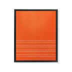 Zoe Dotted Smudge Stripes Minimalist Pattern in Orange and White Framed Canvas Print Gallery Image 8