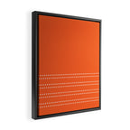 Zoe Dotted Smudge Stripes Minimalist Pattern in Orange and White Framed Canvas Print Gallery Image 2