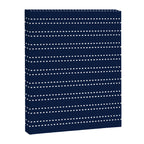 Zoe Painted Dot Striped Pattern in Nautical Navy Blue and White Canvas Print Gallery Image 8