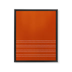 Zoe Painted Dot Stripes Minimalist Pattern in Burnt Orange and White Framed Canvas Print Gallery Image 8