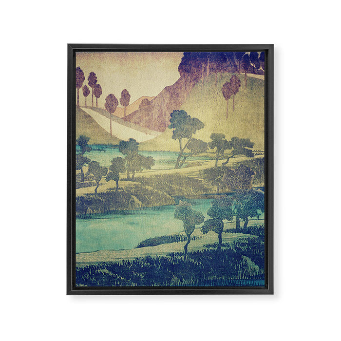 A Valley in the Evening Framed Canvas Print Gallery Image 1