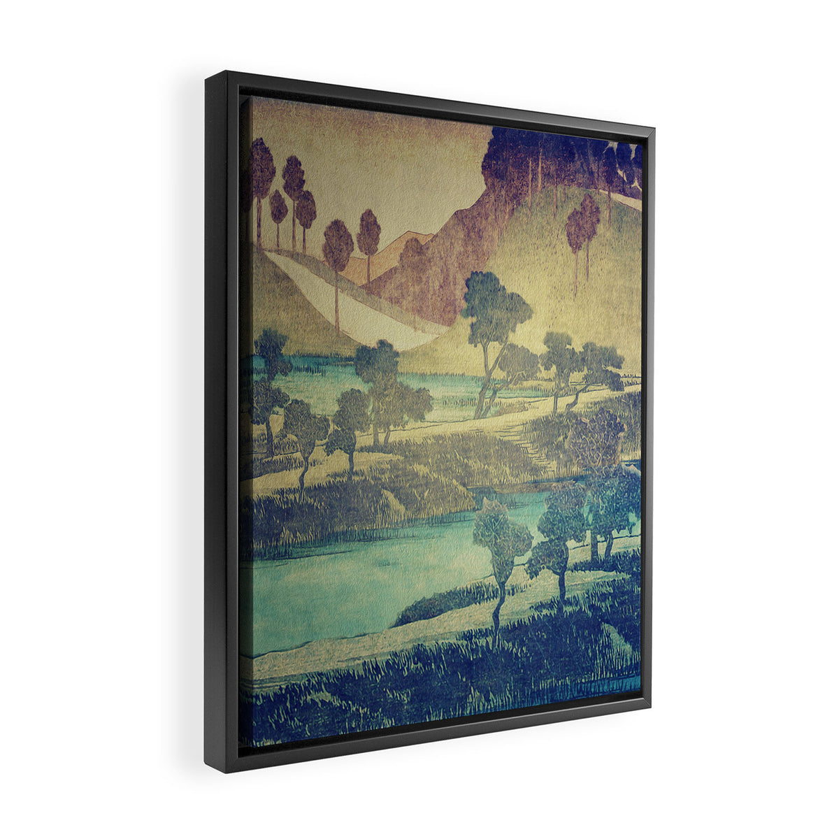 A Valley in the Evening Framed Canvas Print Gallery Image 2