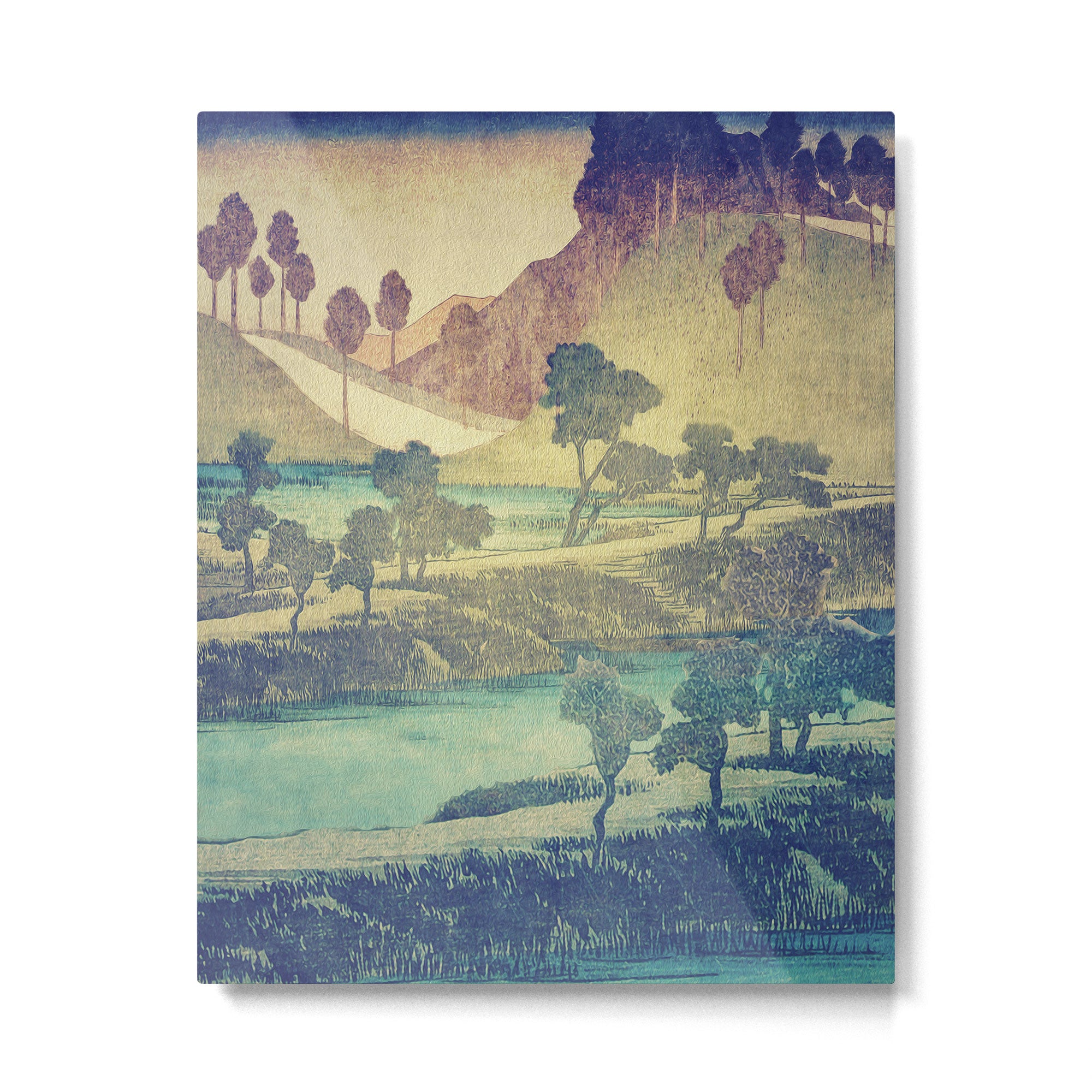 A Valley in the Evening Metal Print Gallery Image 4