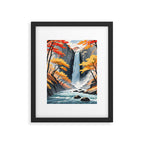 Autumn Falls - A Contemporary Ukiyo-e Nature Landscape Framed Art Print Gallery Image 6