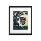 Autumn Rain in Yama - Summer Green Island Forest Ukiyoe Nature Landscape Framed Art Print Gallery Image 5