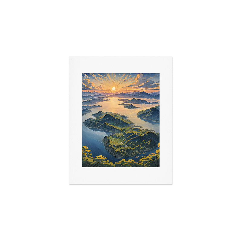 Awoke - A Contemporary Ukiyo-e Nature Landscape Art Print Gallery Image 1
