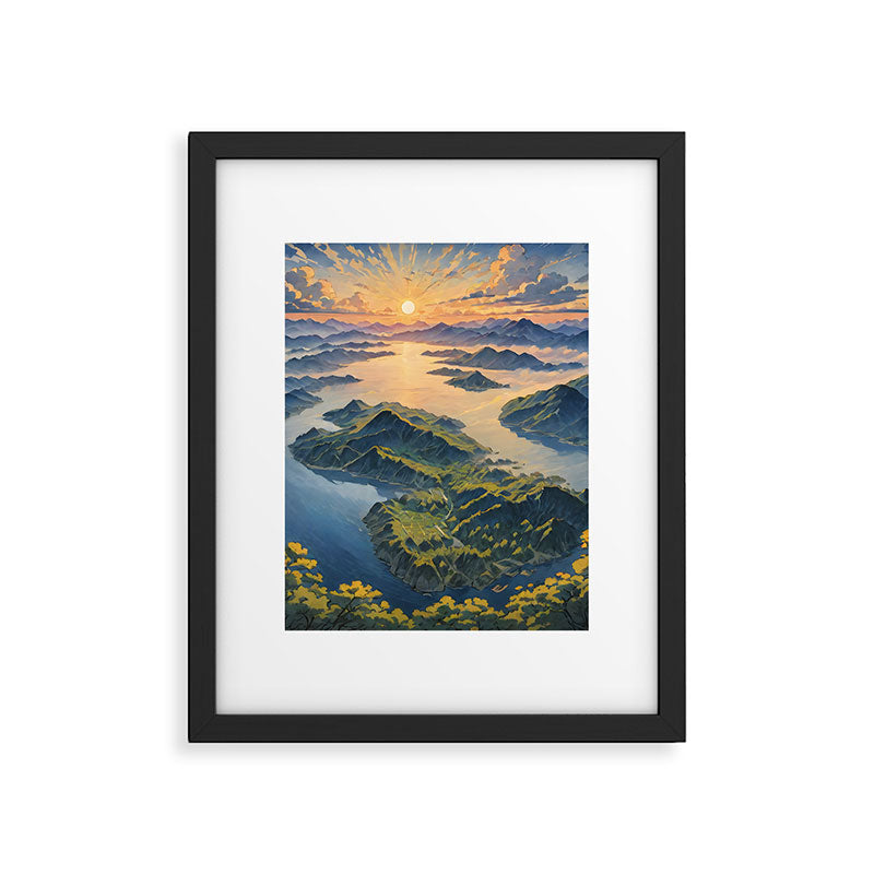 Awoke - A Contemporary Ukiyo-e Nature Landscape Framed Art Print Gallery Image 6