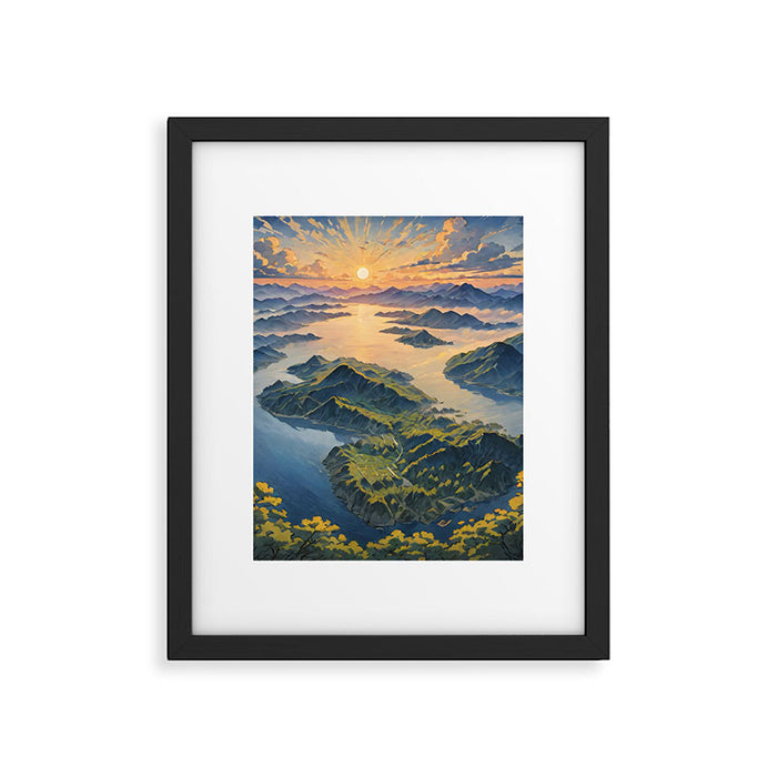 Awoke - A Contemporary Ukiyo-e Nature Landscape Framed Art Print Gallery Image 1