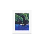 Haka Shore - Nature Ukiyo Landscape in Green & Blue Art Print Gallery Image 1