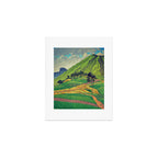 Iksey Crossing - Summer Green Mountain Ukiyoe Nature Landscape Art Print Gallery Image 1