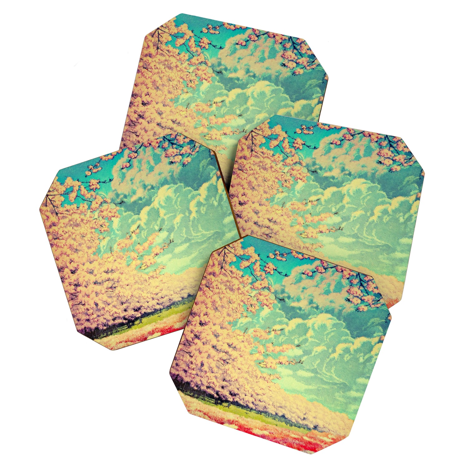  Impending Spring Storm - A Pink Welcome at Yaha - Nature Landscape Coaster Gallery Image 1