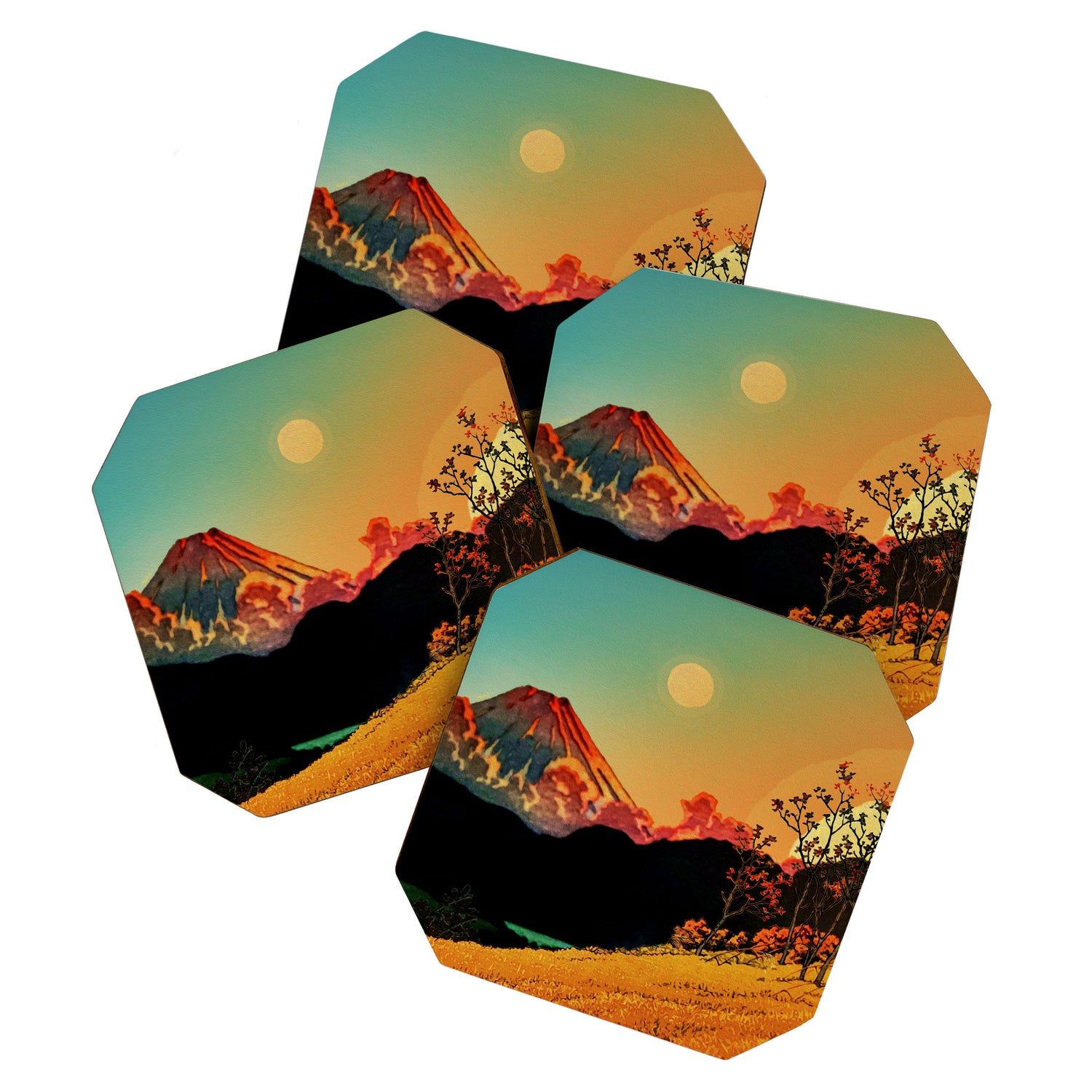New Year's Morning in Shades of Orange - Nature Landscape Coaster Gallery Image 1