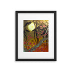 Night of Lights - Forest Nature Ukiyo Landscape in Yellow, Orange, Red & Black Framed Art Print Gallery Image 6