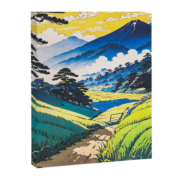 On the Return to Hokiriukiyo - A Contemporary Ukiyo-e Nature Landscape Canvas Print Gallery Image 1