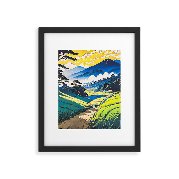 On the Return to Hokiriukiyo - A Contemporary Ukiyo-e Nature Landscape Framed Art Print Gallery Image 1
