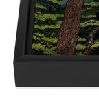 The Downwards Climbing - Summer Tree & Mountain Ukiyoe Nature Landscape in Green Framed Canvas Print Gallery Image 3