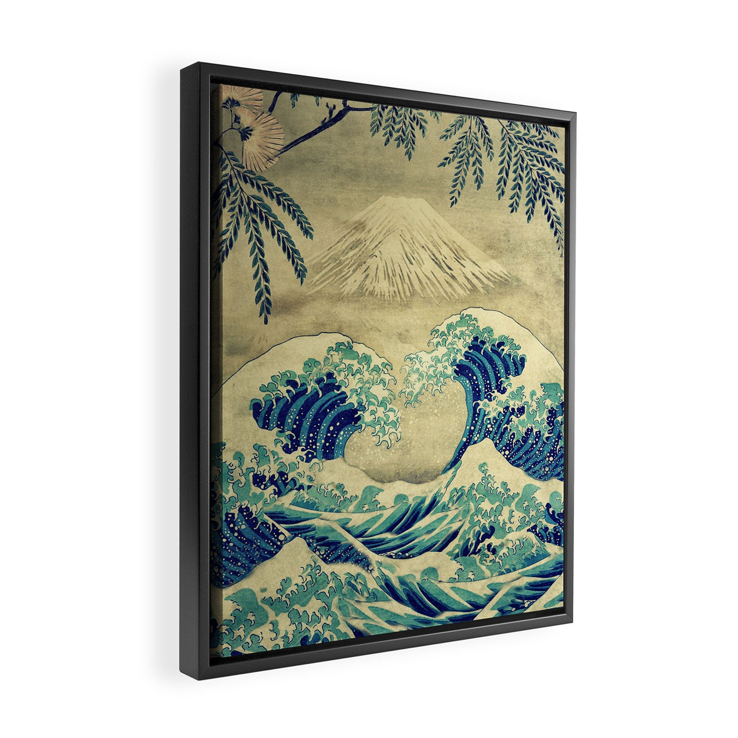 The Great Blue Embrace at Yama Framed Canvas Print Gallery Image 2