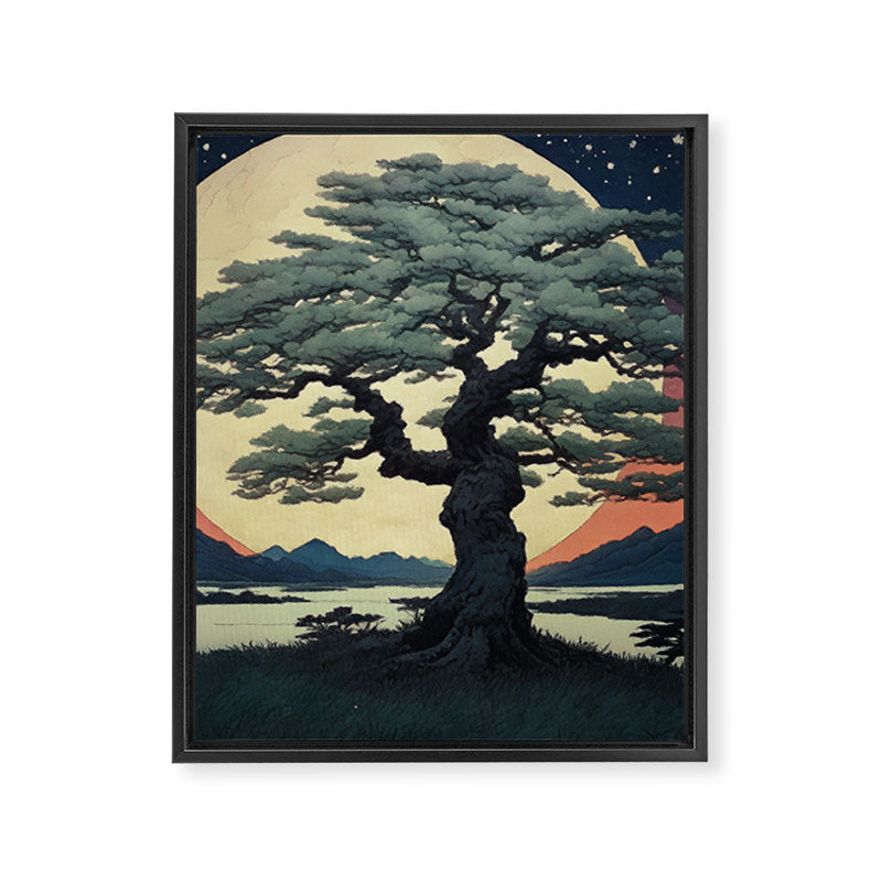 The Night Father - A Contemporary Ukiyo-e Nature Landscape Framed Canvas Print Gallery Image 8