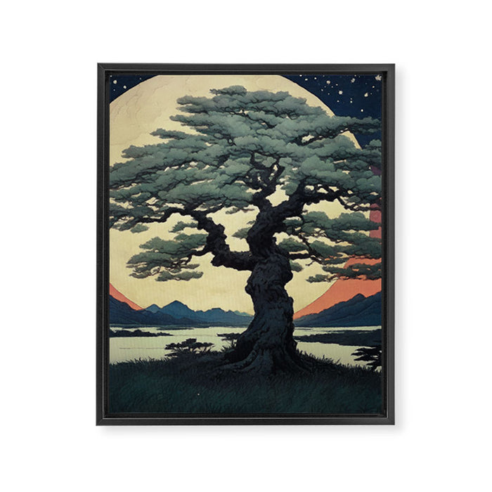 The Night Father - A Contemporary Ukiyo-e Nature Landscape Framed Canvas Print Gallery Image 1