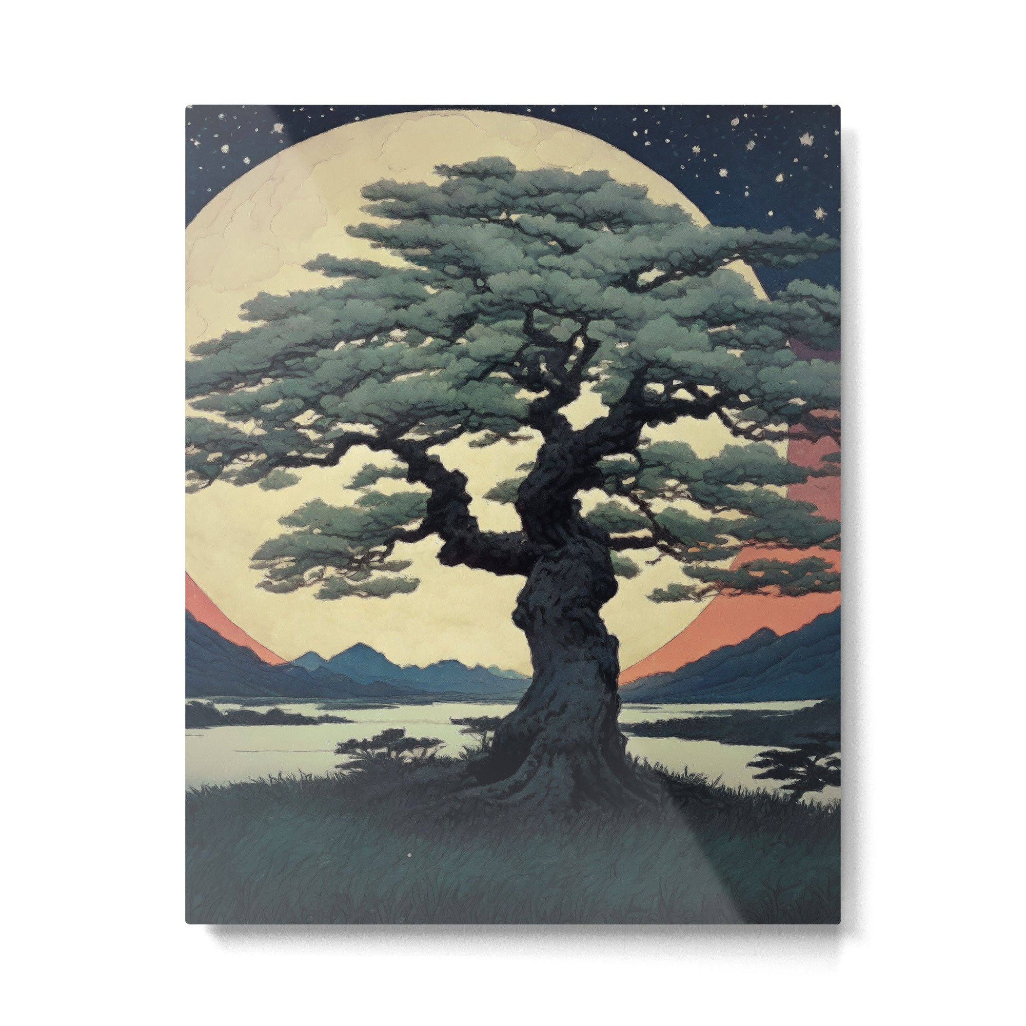 The Night Father - A Contemporary Ukiyo-e Nature Landscape Metal Print Gallery Image 6