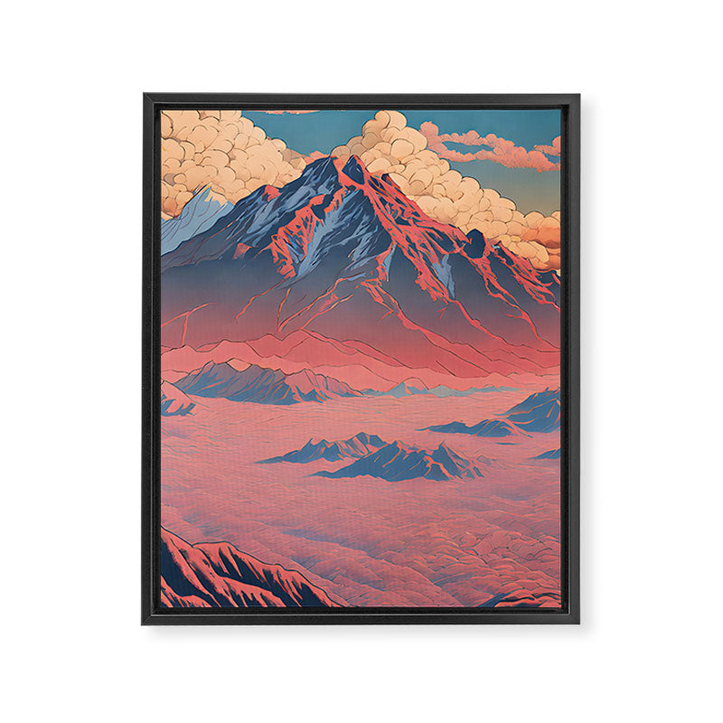 The Red - A Contemporary Ukiyo-e Nature Landscape Framed Canvas Print Gallery Image 8