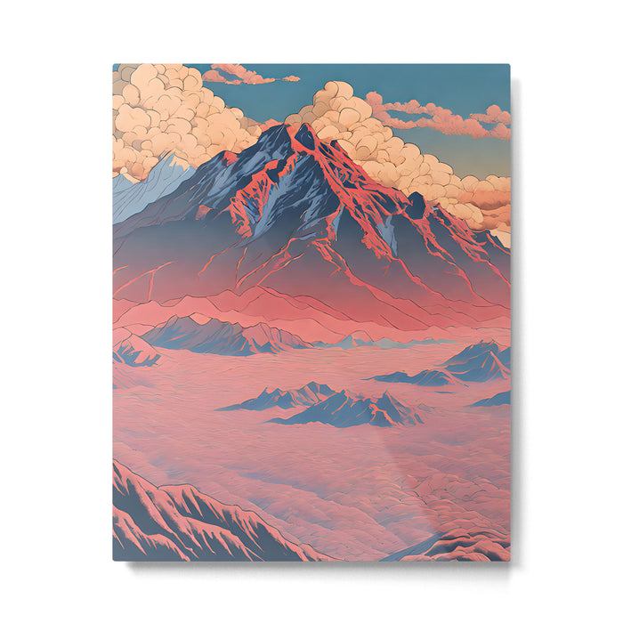 The Red - A Contemporary Ukiyo-e Nature Landscape Metal Print Gallery Image 1