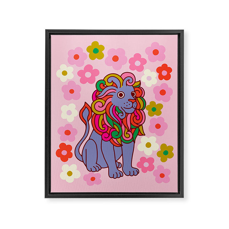 Blue Lion Framed Canvas Print Gallery Image 6