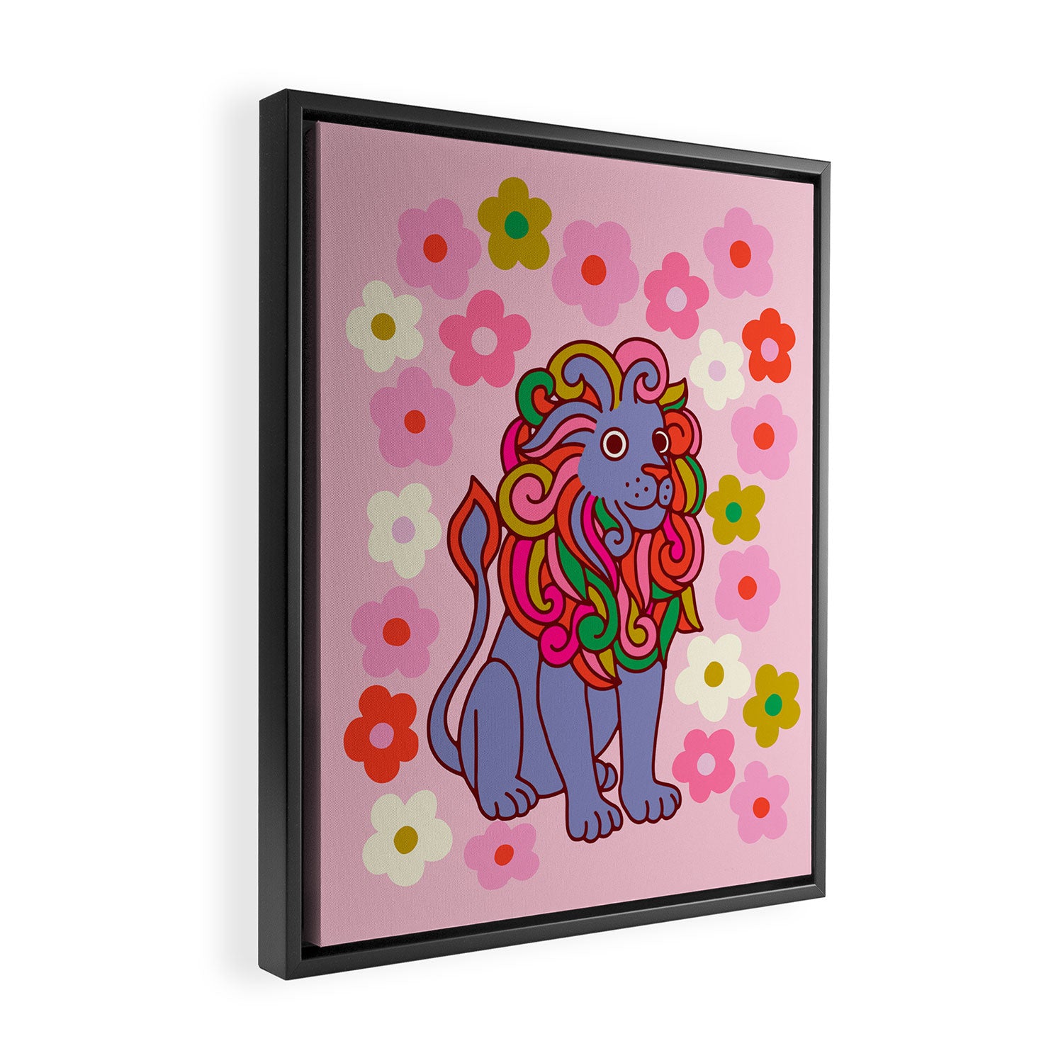 Blue Lion Framed Canvas Print Gallery Image 2