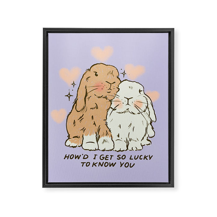 Bunny Lovers Framed Canvas Print Gallery Image 1