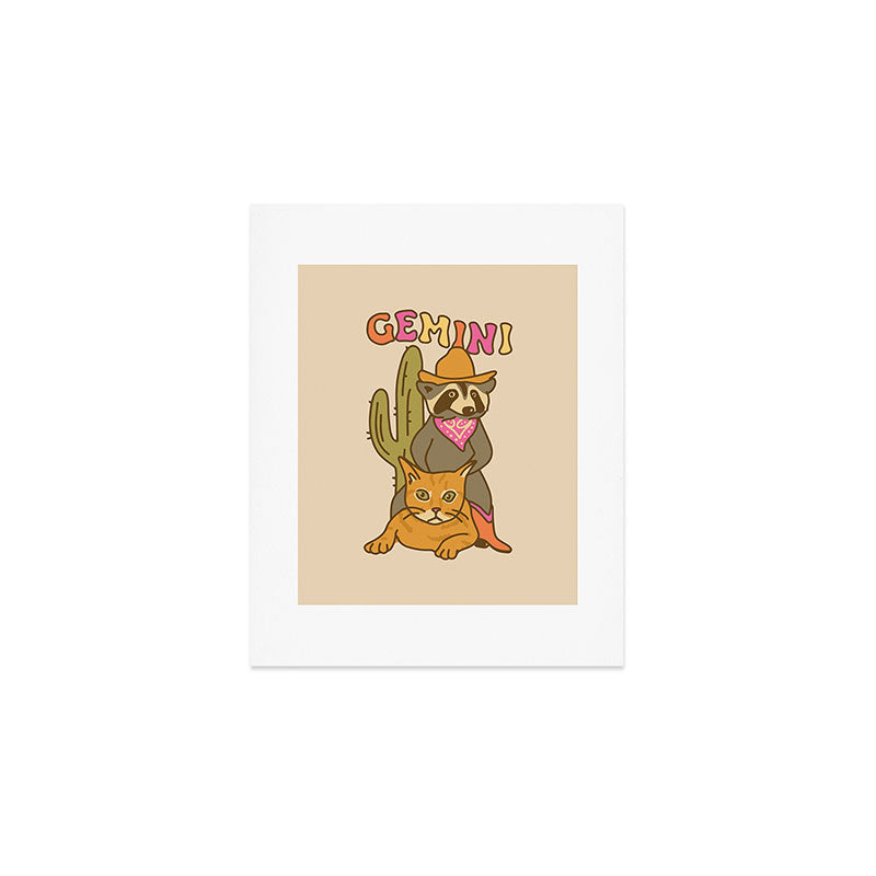 Gemini Raccoon Art Print Gallery Image 1