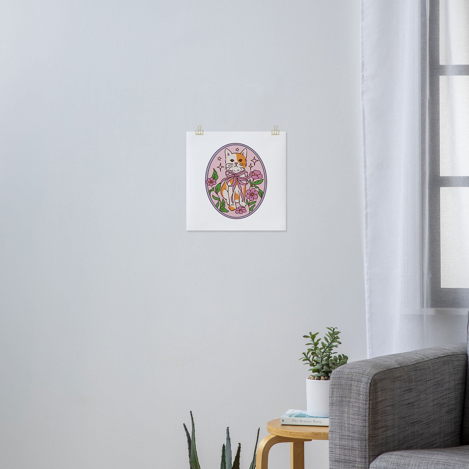 Kitten Badge Art Print Gallery Image 3