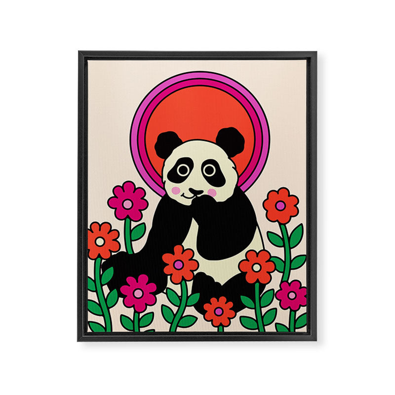 Panda Kisses Framed Canvas Print Gallery Image 6
