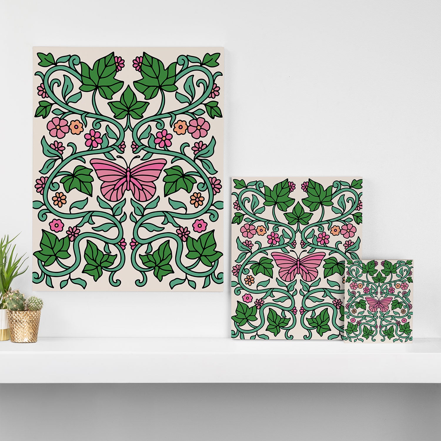 Pink Ivy Canvas Print Gallery Image 3