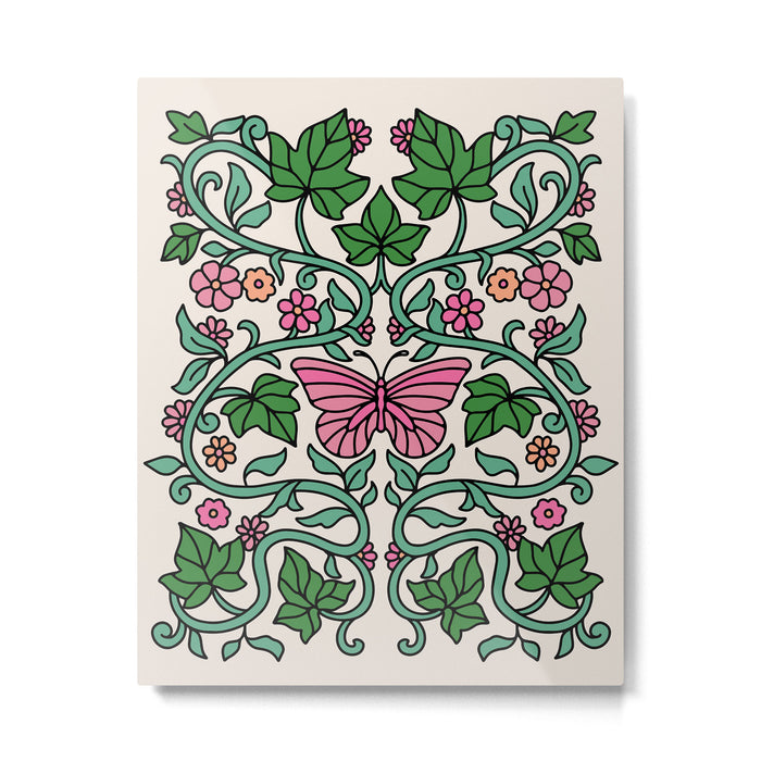Pink Ivy Metal Print Gallery Image 1